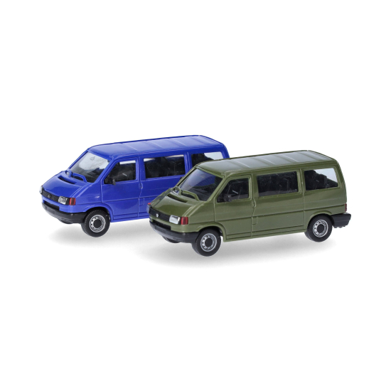 Herpa 012805-002 – MiniKit: Volkswagen T4 Bus | Oliwkowozielony / Ultramarynowoniebieski | Skala 1:87 H0